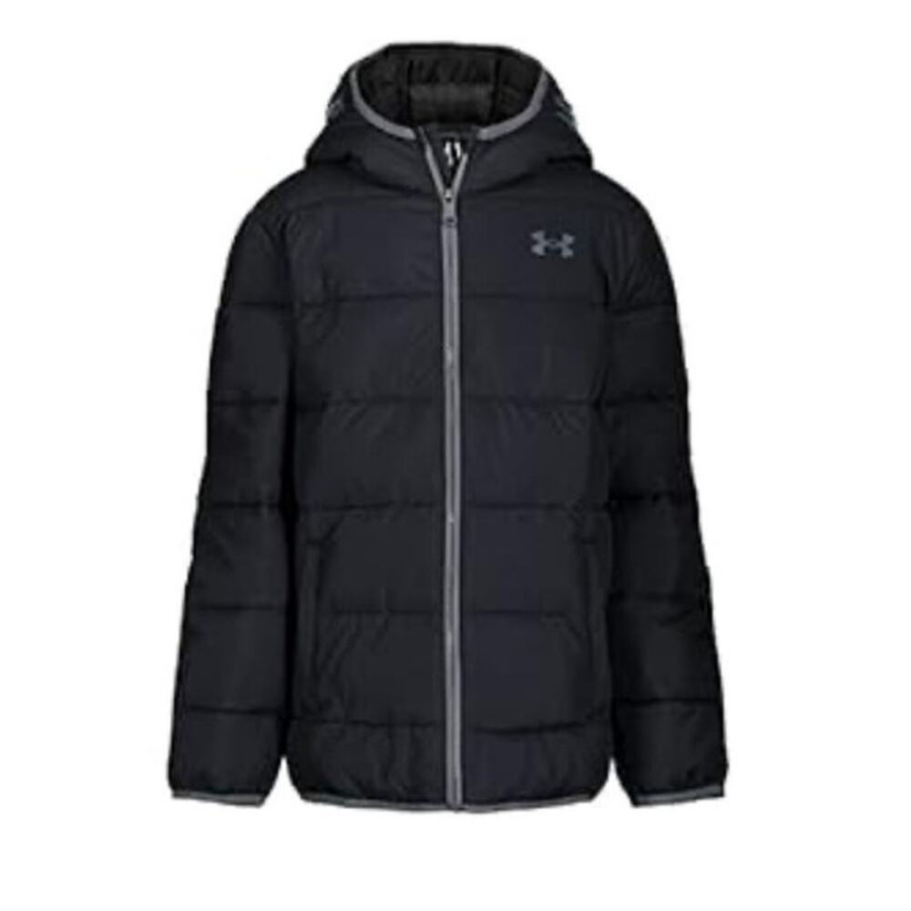 Under Armour boys Pronto Puffer Jacket, Mid-weight, Zip Up Sz. XL yourh black